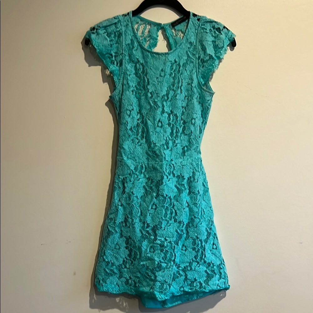 Signature 8 Lace Turquoise Cocktail Dress